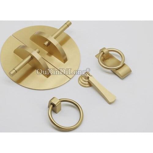 10PCS or 5Pairs European Pure Brass Kitchen Cabinet Door Handles Cupboard Wardrobe Drawer TV Cabinet Pulls Handles & Knobs