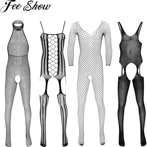 Hot Selling Men Sex Lingerie Black Sexy Bodystocking Open Crotch Body Suit Sexy Costumes Intimates Mens Hosiery Erotic Underwear