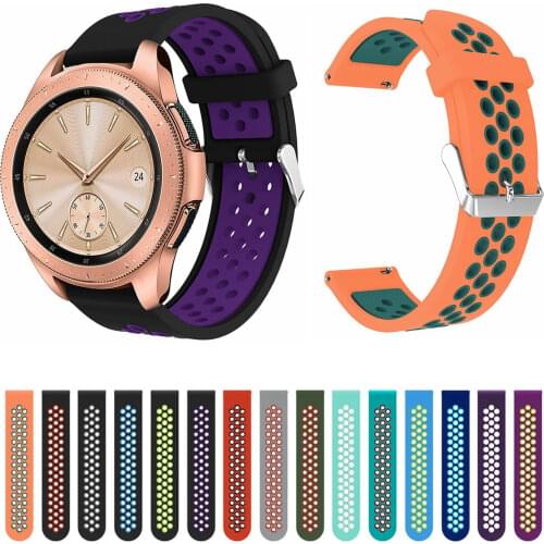 20mm 22mm Sport Silicone Watchband for Samsung Galaxy Watch 42mm 46mm Replacement Bracelet Band Strap for SM-R800 SM-R810