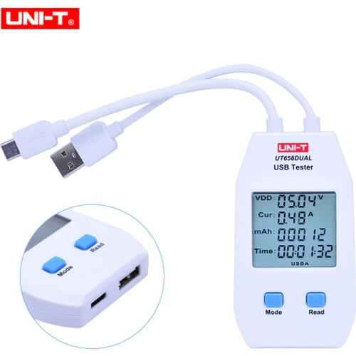 UNI-T USB Tester UT658 Digital Voltmeter Ammeter Voltage Current Amperemeter Capacity Meter Doctor For Mobilephone Tablet Power