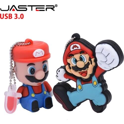 JASTER USB 3.0 Brand new cartoon Super Mary usb flash drive 4GB 8GB 16GB 32GB 64GB 128GB 100% capacity Pen drive flash U disk