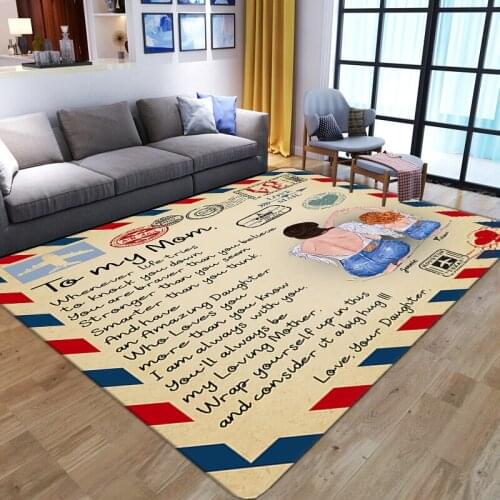 Thicken Flannel Carpets To My Daughter Message Letter 3D Printed Rugs Home Textiles Bed Sofa Decor Floor Mat Express Love Carpet