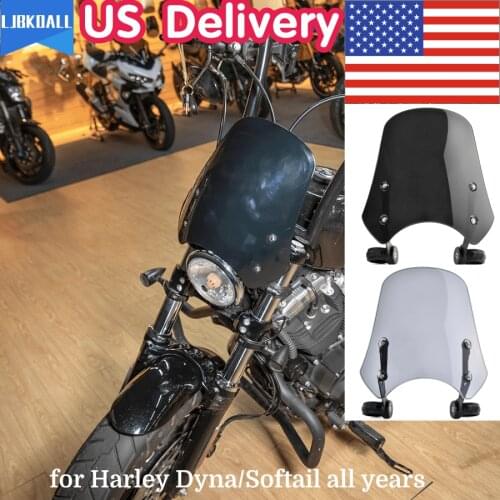 Motorcycle Windscreen Windshield Flyscreen Wind Shield Protector Deflector for Harley Dyna Softail Slim FatBob FXDF Accessories