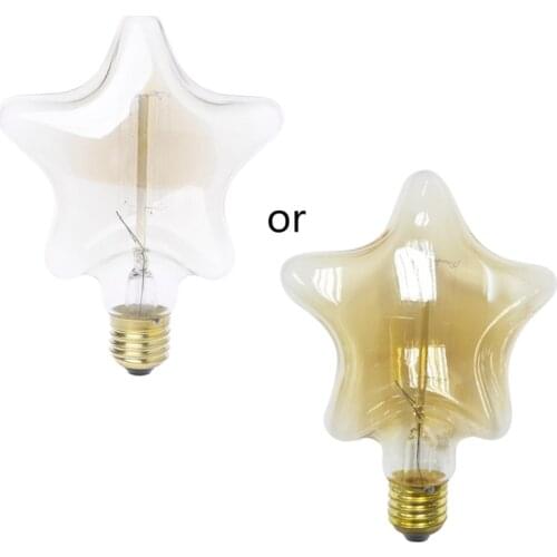 Vintage decorative light bulb e27 star/heart incandescent bulb retro edison bulb 28TC