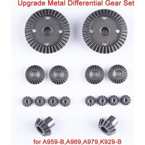 Wltoys A959 RC Car Spare Parts Upgraded metal differential gear Set Differential Large Gear Driving Gear for A959-B/A979-B etc