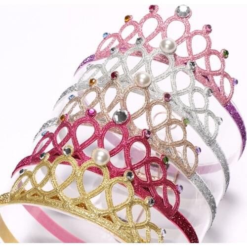 1Pcs New Rhinestone Glittering Crown Headband Girls Kids Child Rhinestones Princess Headband Party Gift Hair Jewelr Kid Headwear