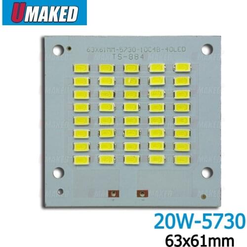 100% Full Power led PCB 20W 2000lm SMD5730 led chip,63x61mm led floodlight board, Aluminum plate base for LED floodlight