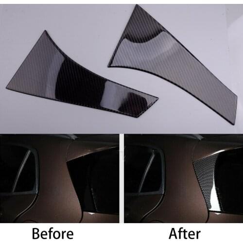 2Pcs Rear Window Spoiler Side Wing Cover Trim Carbon Fiber Black Fit for Mercedes-Benz GLA X156 2013 2014 2015 2016 2017 2018
