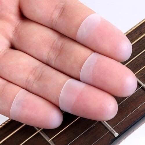 4 Pcs/Box Guitar Fingertip Protectors Silicone Finger Guards Cover for Ukulele Electric Guitar Tambourine Musical Accessories