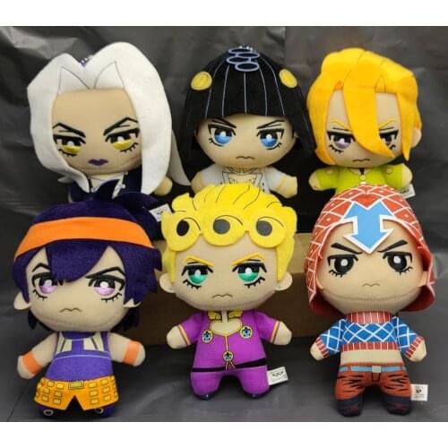 6pcs JoJos Bizarre Adventure Golden Wind Plush Buccellati Abbacchio Fugo plush