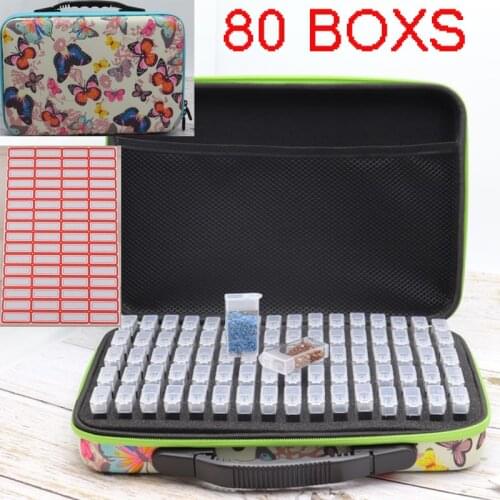 Popular 80boxs diamond painting box diamond painting full drill Hand Bag Butterfly diamond mosaic sale Container Storage Box