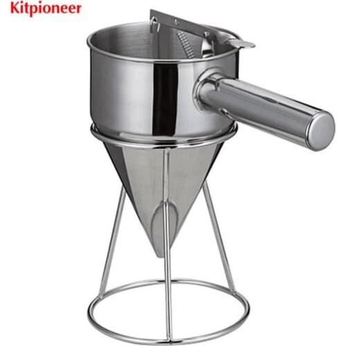 Stainless Steel Donut Dispenser Pancake Paste Distributor Cupcake Waffle Batter Funnel Pannekoek Maker Tool
