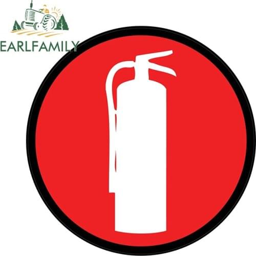 EARLFAMILY 13cm x 12.9cm For Fire Extinguisher on Board Car Motorcycle Stickers Windshield Decal Waterproof Vinyl Car Wrap Decor