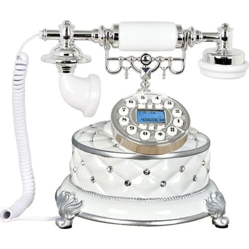 European Style Retro Telephone Corded Landline Home Desktop Decoration, Caller ID Telephone with Backlit, FSK/DTMF System