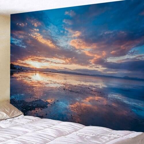 Tapestry Wall Hanging Bed Spread Beach Towel Table Cloth Yoga Mat Home Decoration Sea Beach Design Rectangle 150cmx130cm