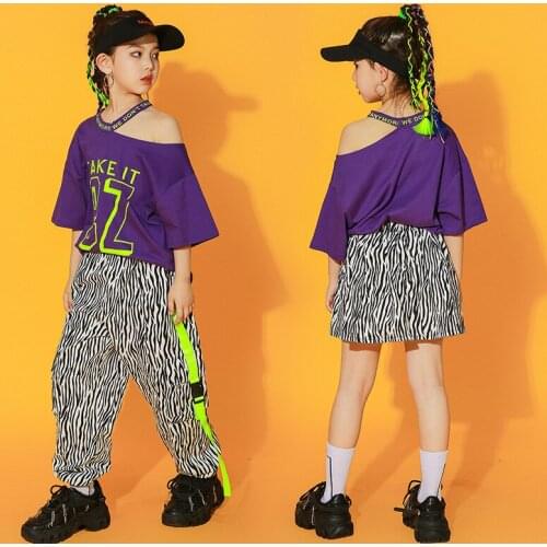 Hip Hop Jazz Clothing For Girls Ballroom Dancing Clothes Strapless Top Tutu Tooling Big Pocket Pants Kids Rave Outfits XS1880