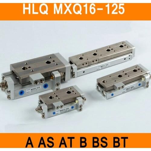 HLQ MXQ16-125 SMC Type MXQ Pneumatic Cylinder MXQ16-125A 125AS 125AT 125B Air Slide Table Double Acting 16mm Bore 125mm Stroke