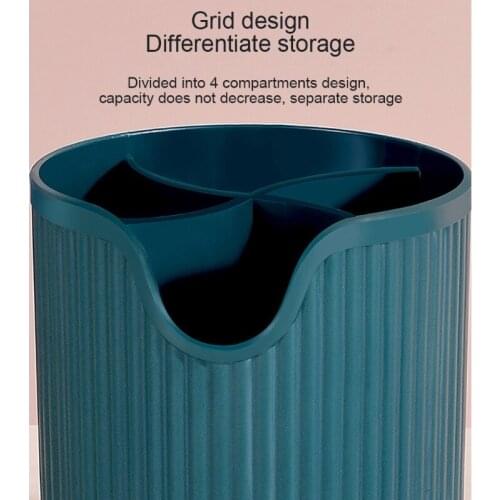 4 Cells Storage Box Kitchen Barrel Cutlery Organizer Container Forks Knives Spoons Brushes Holder for Bedroom Bathroom