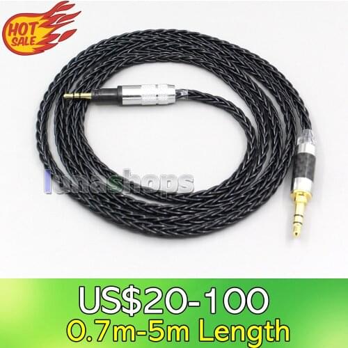 LN006583 8 Core Silver Plated Black Earphone Cable For Sennheiser Momentum 1.0 2.0 On-Ear Headphones