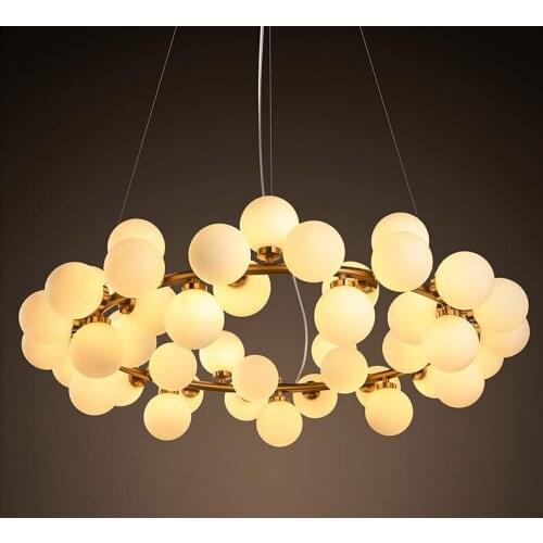 Loft Led Glass Pendant Lights Round Modo Art Glass Hanging Lamp 25/45 Heads for Restaurant Bar Living Room Dinning Ro
