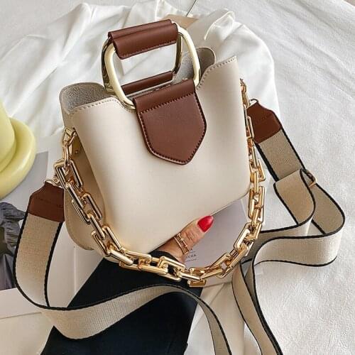 Thick Chain Small Crossbody Bags For Women 2021 Luxury PU Leather Shoulder Bag With Short Handle Female Purses and Handbags New