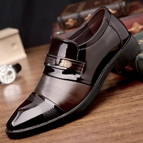 Mazefeng 2019 Fashion Business Dress Men Shoes Classic Genuine Leather MenS Suits Shoes Fashion Slip on Dress Shoes Men Oxfords