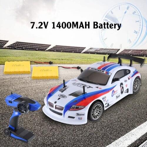 1/10 1400mAh 2.4G RC Racing Car Model Toy 1:10 25KM/h Flat Sports Drift Vehicle Cars Toys For Children Gift 2 Batteries EU Plug