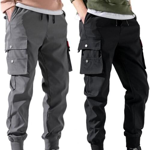 Plus Size 5XL cargo pants Men Casual Drawstring Long Pants sweatpants Ankle-Tied Jogging Trousers Mens Pants pantalones hombre