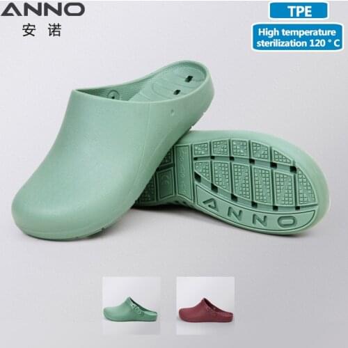 ANNO Wearable Foot Wear Doctor Nursing Shoes Dental Hospital Clog Slipper Clean Room Work Shoes With Strap TPE