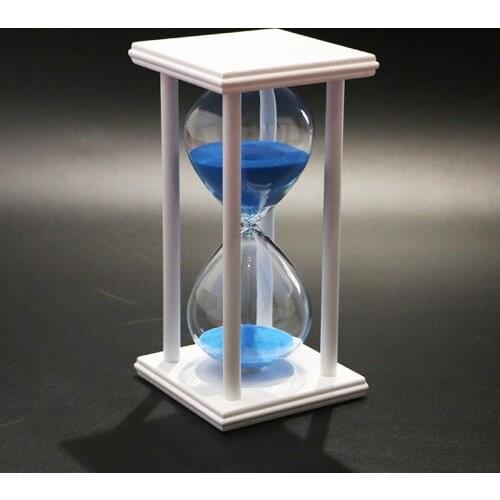 New 60 Minutes Sandglass Timer Hourglass Quality Home Decoration Wood Frame 20 cm Sand Clock Wedding Party Glass Gift