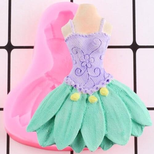 Dress Silicone Molds DIY Wedding Fondant Cake Decorating Tools Cookie Baking Candy Polymer Clay Mold Chocolate Gumpaste Moulds