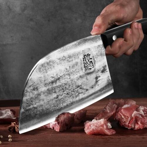 Hand forged kitchen knife household slicing knife super fast sharp meat cleaver manganese steel kitchen knife Tang Knife
