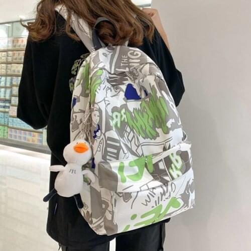 New Graffiti Printed Women backpack Fashion Casual high school college Girls student school bags Simple backpack male laptop bag