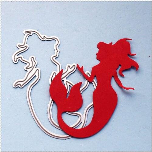 PANFELOU Metal craft The little mermaid paper die cutting dies for Scrapbooking/DIY Easter wedding Halloween cards