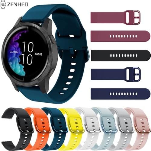 20mm Silicone Watchband Strap for Garmin Venu SQ/Venu SQ Music/GarminMove 3 Luxe Style/Vivoactive 3/Vivomove HR Smart Watch Band