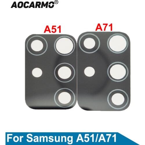 Aocarmo Back Rear Camera Lens Glass With Adhesive Sticker Glue For Samsung Galaxy A51 A71 SM-A7160 SM-A5160
