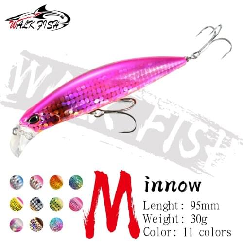 WALK FISH 95MM 30G Minnow Sinking Fishing Lures Pencil Swimbait Wobbler Artificial Hard Bait Japanese Design Fishing Tackle