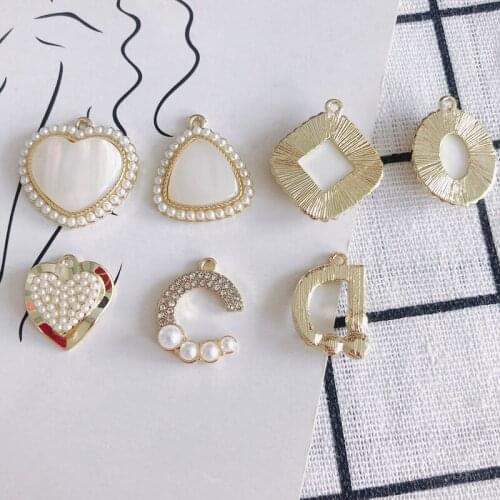 DIY Jewelry Accessories Diamond Pearl Alloy Pendant Jewelry Accessories Material