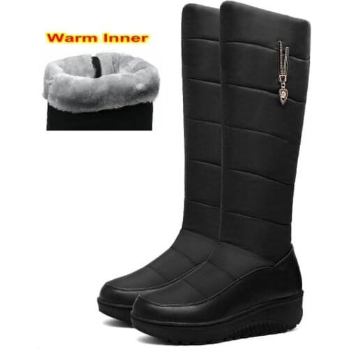 Winter Warm Down Snow Boots Women Shoes Russian Korea Style Waterproof Platform Wedges Mid Calf Boots Female Plush 2020 New