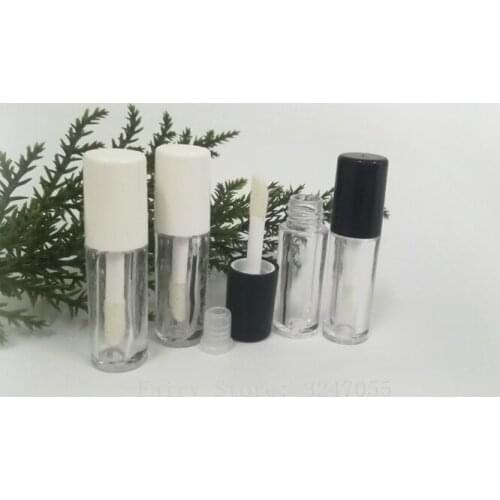 10-200PCS 0.8ML White Cap Empty Mini Lipgloss Tube, Small Liquid Lipstick Refillable Sample Bottle, Plastic Lipgloss Package