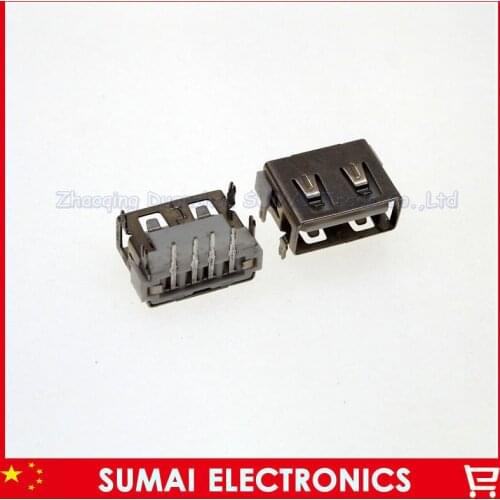25pcs 2.0 usb jack/connector/sockect 10.0 MM 90 Degree 4 DIP foot AF Type DIY