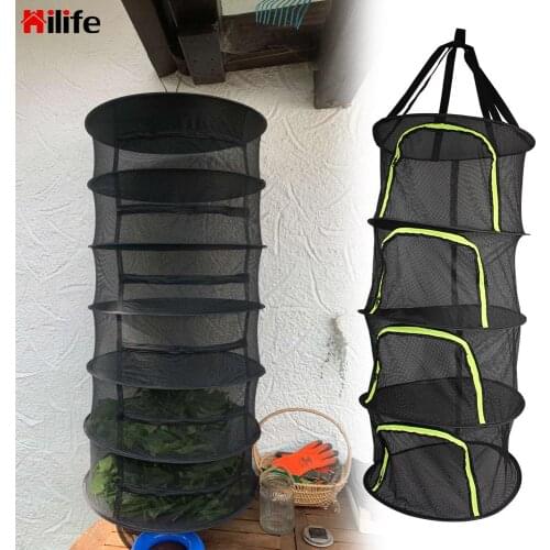 4 Layers Dryer Bag Mesh Hanging Basket Folding Dry Rack For Plants Flowers Beans Herbs Drying Net