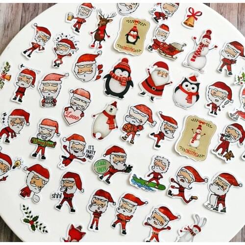 47PCS Santa Claus stickers DIY scrapbooking album journal diary happy planner gift seal decorative stickers