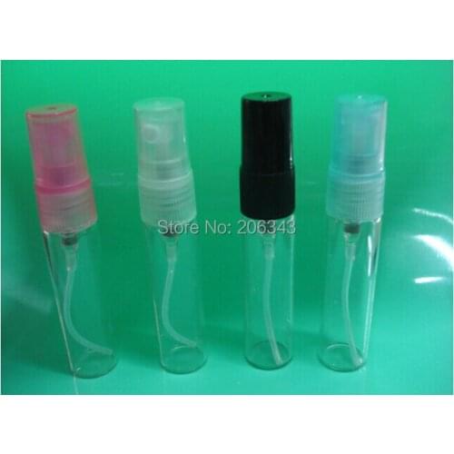 7ml transparent glass perfume atomizer bottle with colored spray pump used for perfume packaging or perfume sprayer