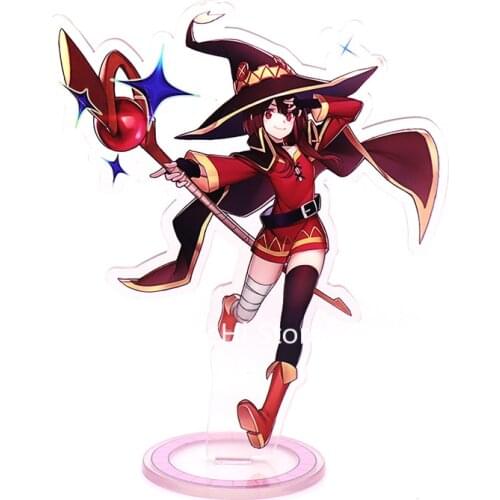 Anime Konosuba Action Figure Cosplay Toys Megumin Aqua Yunyun Komekko Acrylic Figures Stand Model Dolls 15cm