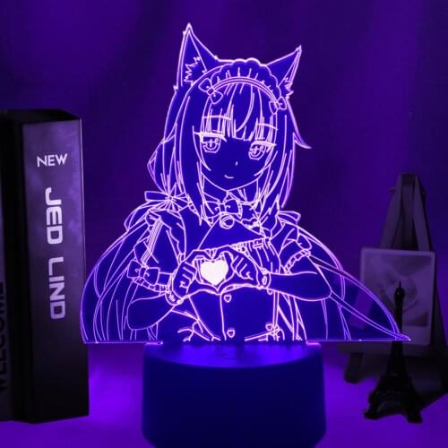 Anime Led Light Nekopara Vanilla for Bedroom Decor Night Light Manga Childrens Birthday Gift Room Anime 3d Lamp Nekopara