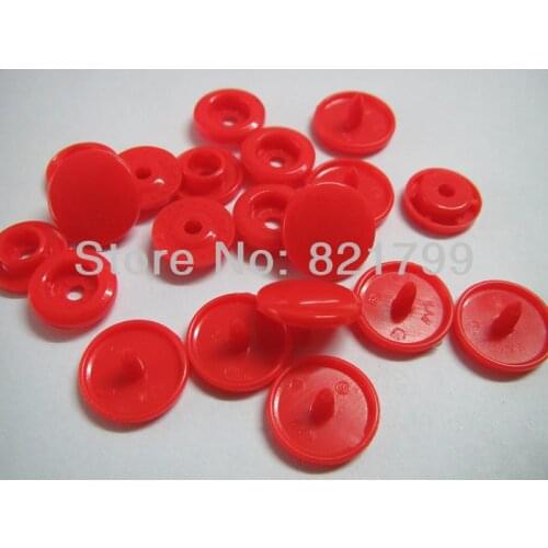 Free shipping 20 sets KAM B1 red color snap button for sewing baby color beautity plastic fastener snap button bright