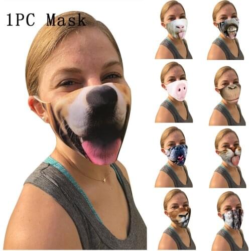 Animal Print Windbreak Seamless Outdoor Riding Quick-Drying Keep Mask Halloween Cosplay Protection Breathable Cutton Mask