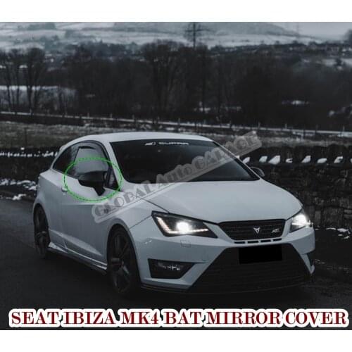 For Seat Ibiza Mk4 Bat Mirror Cover 2009 2010 2011 2012 2013 2014 2015 2016 2017 Piano Black Wing Car Styling Auto Universal
