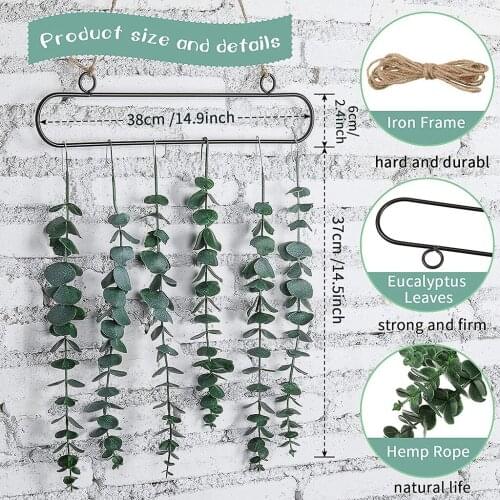 Rustic Eucalyptus Leaves Wall Hanging Decor Fake Plant Vine Home Backdrop